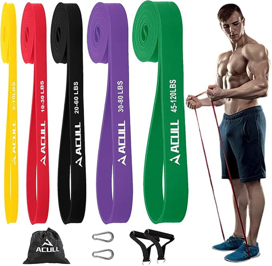 Resistance Bands for Working Out, Pull Up Assistance Bands, Exercise Workout Bands Set for Men Women, Stretch Bands for Physical Therapy, Muscle Training, Home Workouts-FlexoryFit