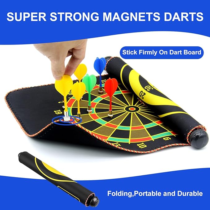 Magnetic Dart Board Outdoor Game Suitable for Children to Play Comes with 12 Darts Best Toys Gifts for Teenage Boys Girls Age 5 6 7 8 9 10 11 12 Years (12 in)