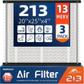 3 Pack 213 Replacement Air Filter, MERV 13, Actual Size: 20.47"x25.6"x3.94" by UNIREACH