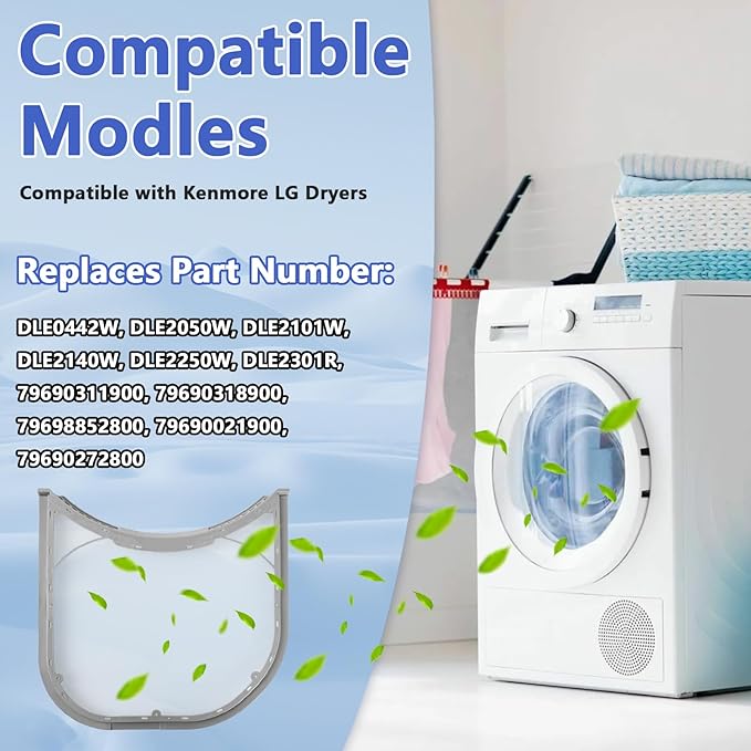 5231EL1003B Dryer Lint Filter Compatible with Kenmore LG Lint Filter Replacement for Dryer Parts DLE5955G DLEX7177WM DLE7177WM DLE7177RM DLEX7177RM DLE3733W DLEX3070W DLE0442W
