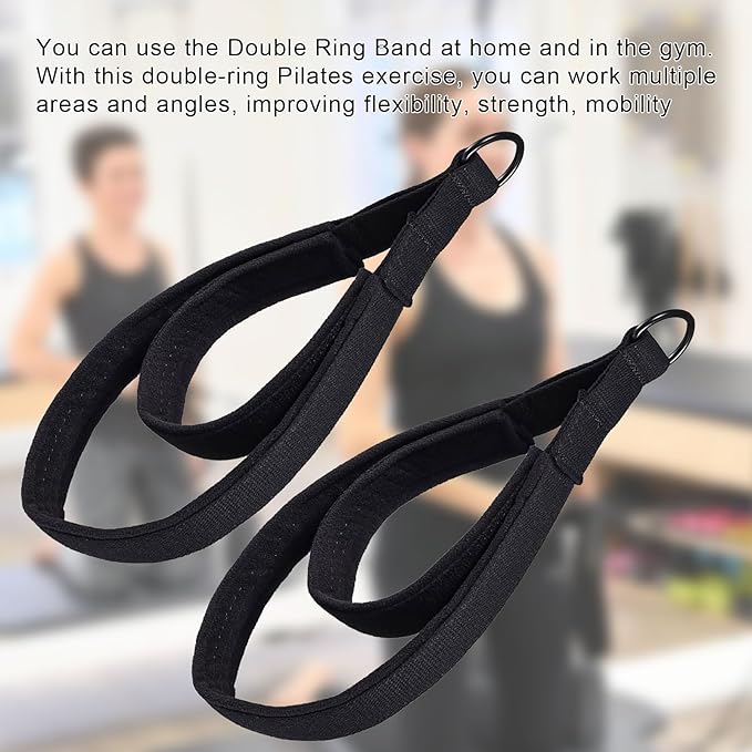 Pilates Double Loop Straps for Reformer, D Ring Straps Handle, Yoga Exercise Straps, 2 PCS-FlexoryFit