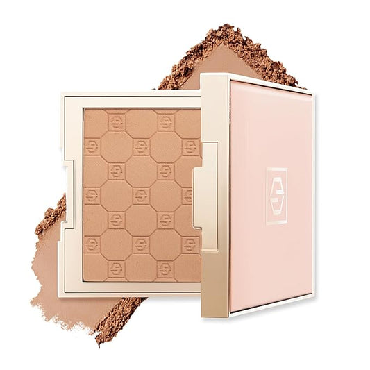 Jouer Soft Focus Hydrate & Setting Powder - Pressed Powder with Matte Finish - Blurring Powder for Fine Lines and Pores - Set Face Makeup Foundation or Concealer - Tan-FlexoryFit