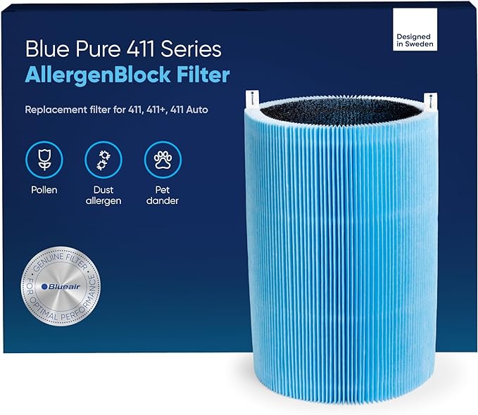 Blueair Blue Pure 411 Series AllergenBlock Filter, Genuine Replacement by BlueairInc