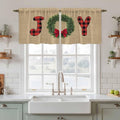 Red Green Christmas Kitchen Tier Curtains 36 Inch Long 2 Panel Set, Rod Pocket by Unknown