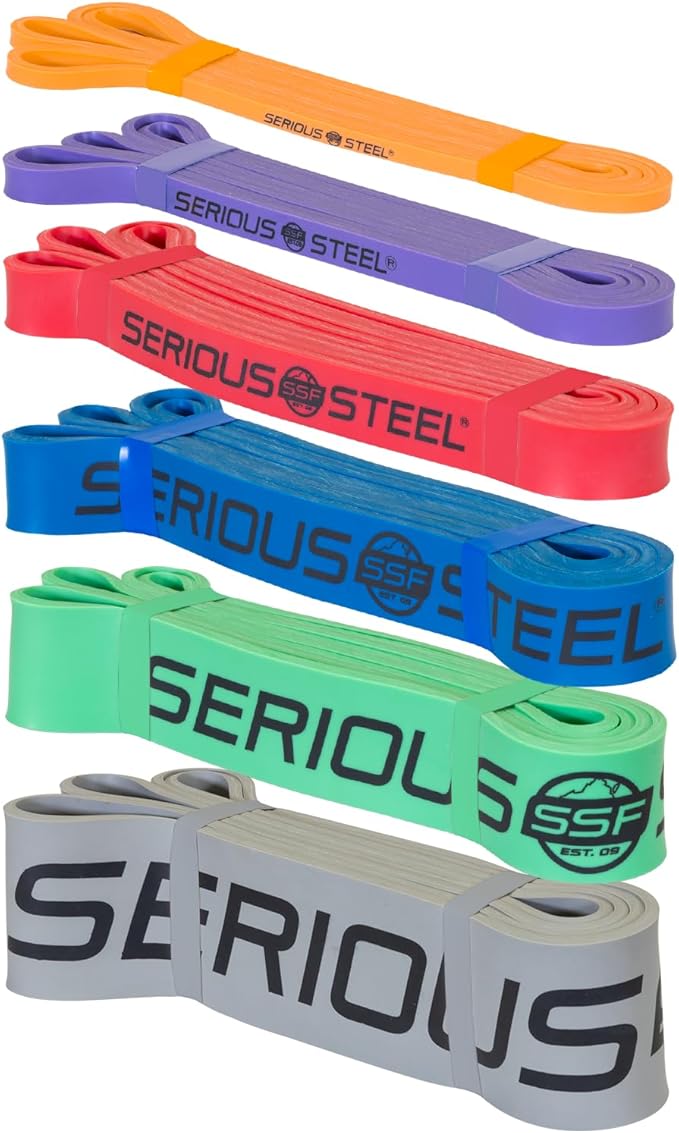 Serious Steel Fitness 37" Resistance Training Bands (Portable Exercise Band System Training Bands- Great for Individuals Looking for Tension Throughout The Exercise)-FlexoryFit