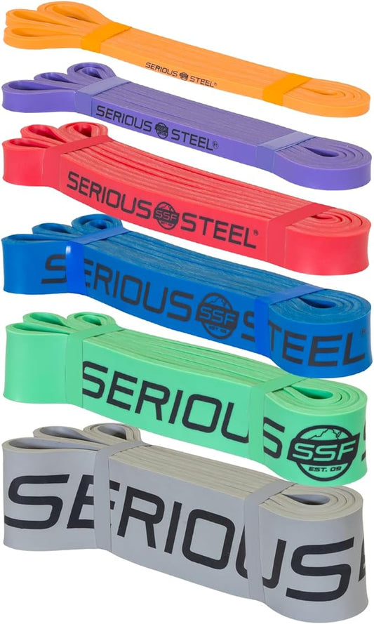Serious Steel Fitness 37" Resistance Training Bands (Portable Exercise Band System Training Bands- Great for Individuals Looking for Tension Throughout The Exercise)-FlexoryFit