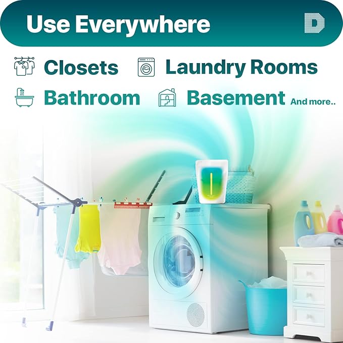 Dry & Dry 8 Packs Standing Moisture Absorbers for Basements, Closets, Bathrooms, Laundry Rooms - Control Excess Moisture