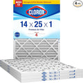 Clorox 14x25x1 Air Filter, MERV 11 Pleated HVAC AC Furnace Air Filters, MPR 1000 & FPR 7 – Pack of 4
