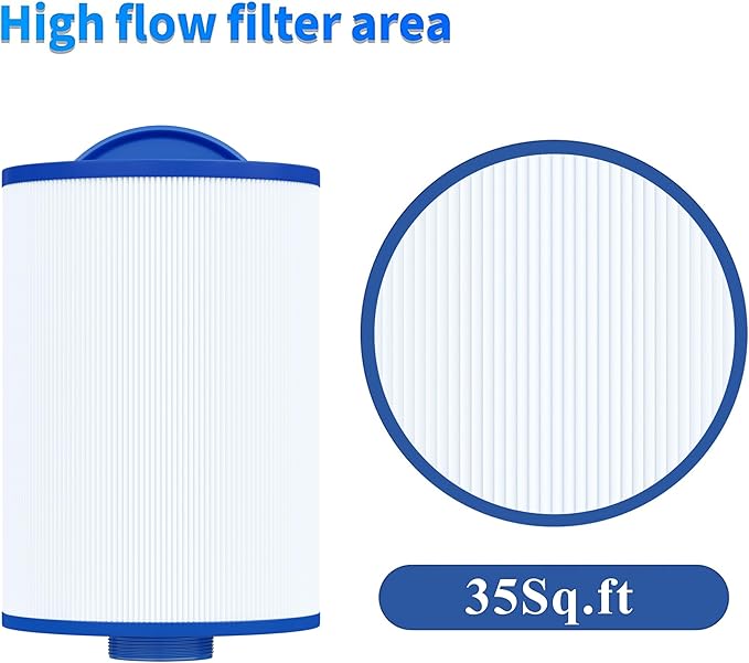 Cryspool® 06004 Filter Compatible with Artesian Spas 06-0014-12, PMA-R1/x268546 with Closed Handle(Not be Removed), 6CH-352, FC-0318, PAS40-F2M, 06-0055-12, 35 Sq. Ft Spa Filter Cartridge, 2 Pack