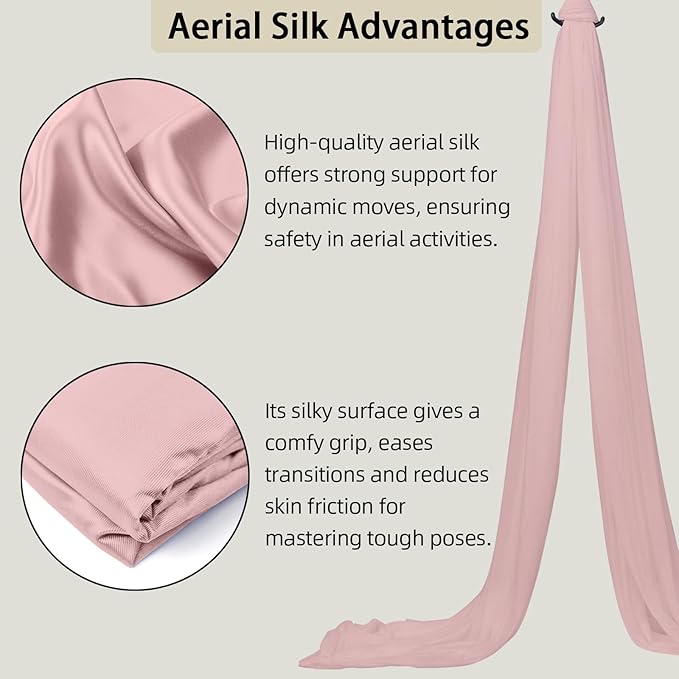 15/25 Yards Aerial Silk Professional Indoor Aerial Yoga Hammock Fabric Outdoor Fitness Silk for Dance, Circus Training, Home Gym-FlexoryFit