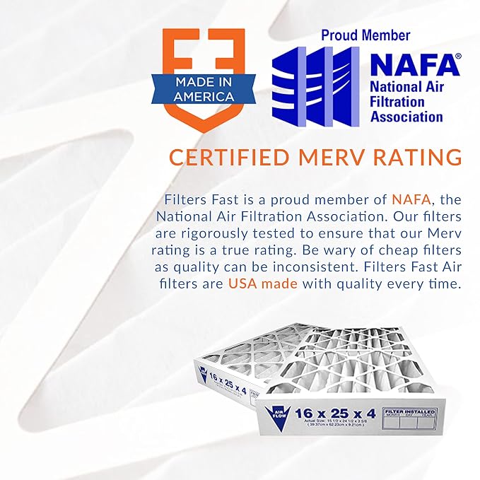 Filters Fast 14x25x1 Air Filter Merv 13, Made in the USA, Actual Size: 13.75" x - Image 4