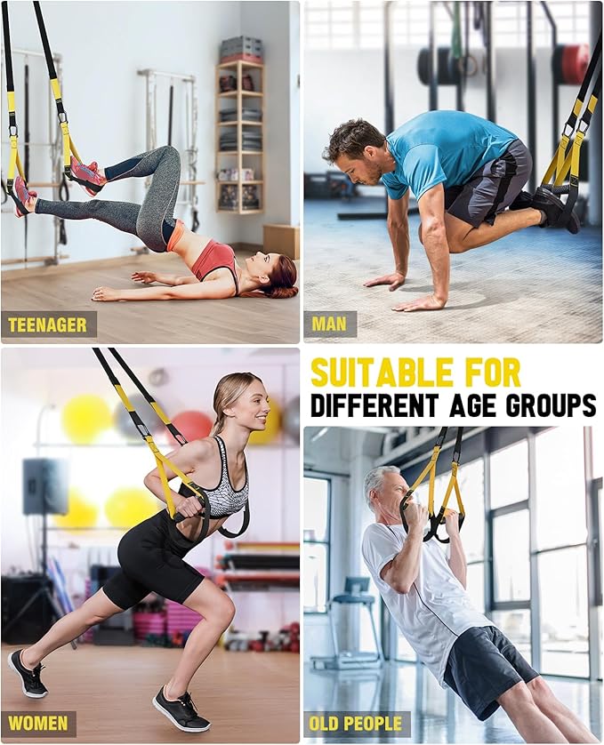 Home Resistance Training Kit, Resistance Trainer Fitness Straps for Full Body Workout, Bodyweight Resistance Bands with Handles, Door Anchor, Heavy Duty Exercise Bands for Home Gym Workout Equipment-FlexoryFit