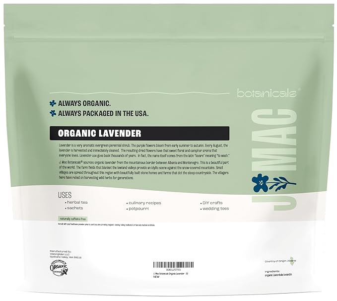J MAC BOTANICALS, Organic Lavender Buds (32 oz, 2 Pound Bag) Bulk, Dried Flowers, Flower-FlexoryFit