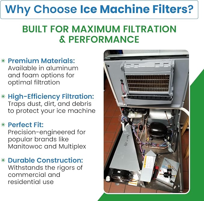 Filter Everything Replacement Aluminum Ice Machine Filter Compatible with Manitowoc Ice 4040163 – 12.75 x 18.25 x 3/32 – 1 Pack – Made in USA