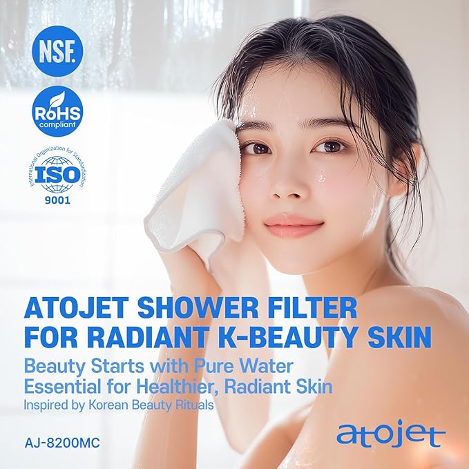 Filter Showerhead Inspired By Korea's Beauty Culture | Carbon Composite Filter | Single 1 month Set (Hose, Mount, Teflon Tape, Wrench) (AJ8200MC-SET-SNG)