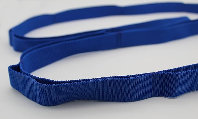 RangeMaster FlexAbility Static Stretch Strap | | Perfect for Yoga, Pilates, and Physical Therapy | Flexibility and Range of Motion Tool | Blue-FlexoryFit