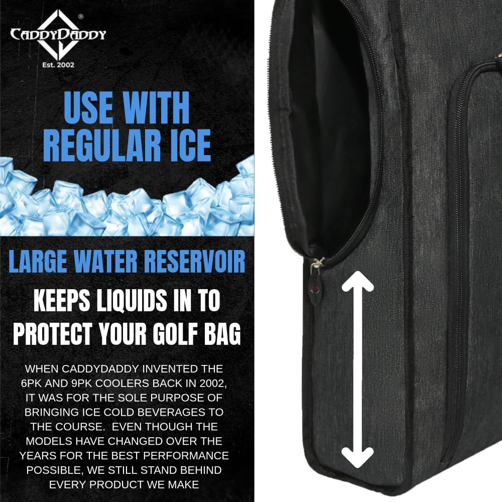 CaddyDaddy Golf Bag Cooler with Ice Pack, Golf Accessories for Men, Women, Golf Cooler Bag Sleeve, Insulated Golf Cooler, Golf Gifts for Men, Golf Bag Cooler Sleeve, Wine Cooler Chiller