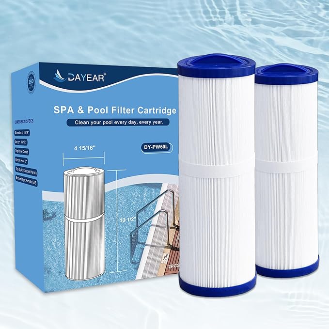 FC-0172 Spa Filter Replacement for SC757, PWW50L, 4CH-949, FIL50-5D13H15FCT-3, SD-01143, 817-4050, PDC570-AFS, 50 Sq.ft. Hot Tub Filter(2 Pack)