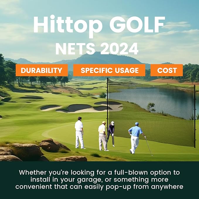 Sports Netting,Hitting Net with 33Feet Nylon Rope for Golf, Baseball, Hockey, Soccer, LAX and More