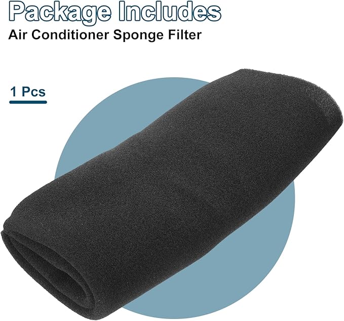 PATIKIL 39" x 39" x 0.4" Air Conditioner Filter Replacement, Washable Reusable Cut to Fit Foam Filter Air Filter for RV AC Vent Window Purifiers Computer, 40PPI