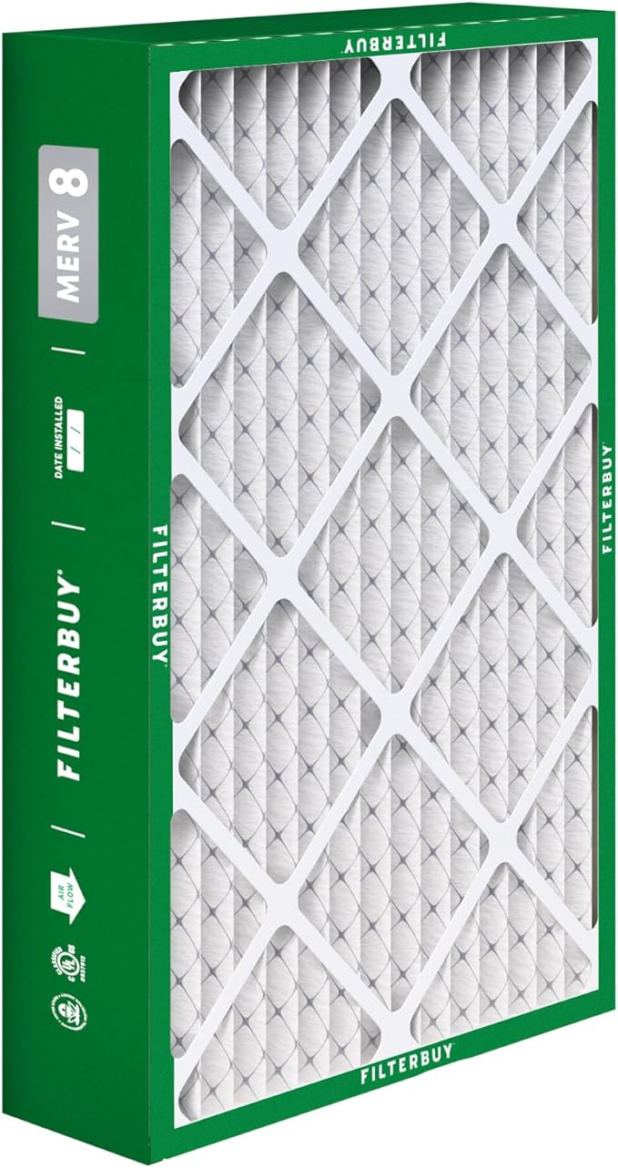Filterbuy 15.75x27.63x3.50 Air Filter MERV 8 (MPR 700) Dust Defense Replacement (1-Pack), Pleated HVAC AC Furnace Filters for Aprilaire Space-Gard 104/2140 (Actual Size: 15.69 x 27.56 x 3.50)