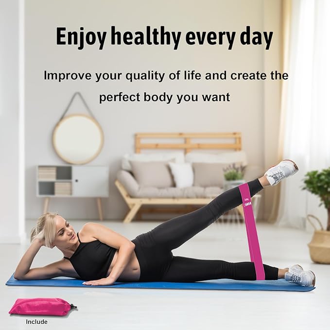 Resistance Bands for Working Out, Exercise Bands Resistance Bands Set with 5 Resistance Levels, Multi-Colored Workout Bands for Indoor & Outdoor Fitness, Leg Strength Training, Yoga-FlexoryFit