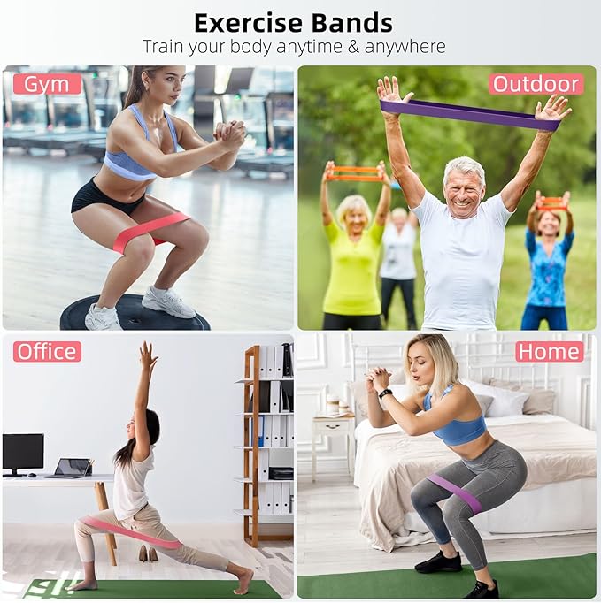Resistance Bands for Working Out, Elastic Exercice Loop Bands for Physical Therapy, Yoga Starter Set of Stretch Bands for Booty Legs, Pilates Flexbands-FlexoryFit