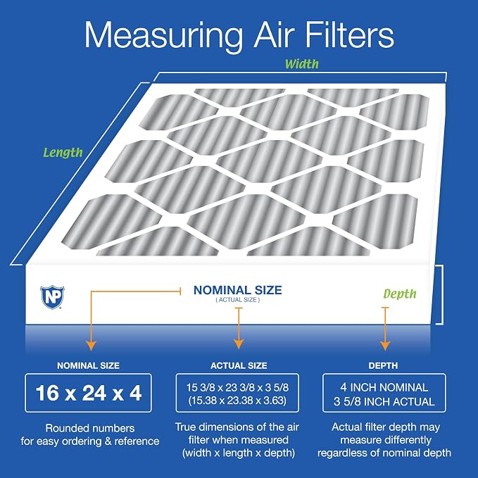 Nordic Pure 16x24x4 Pleated Air Filter MERV 12 Plus Carbon 6 Pack - Image 2