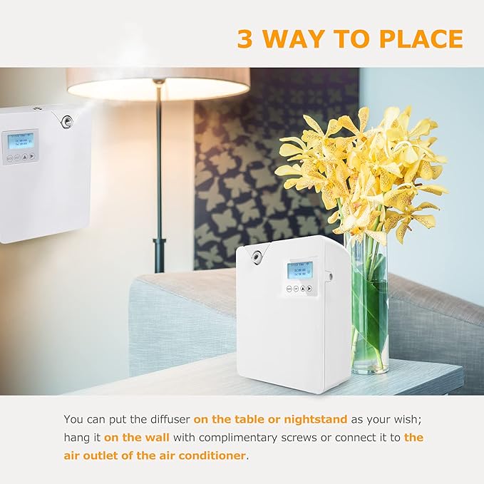 Smart Scent Air Machine for Home - Waterless Essential Oil Diffuser with Cold Air Diffusion Technology, HVAC Scent Diffuser 300ml for Large Room, Professional Atomizing Cover Up to 2,000 Sq.Ft.