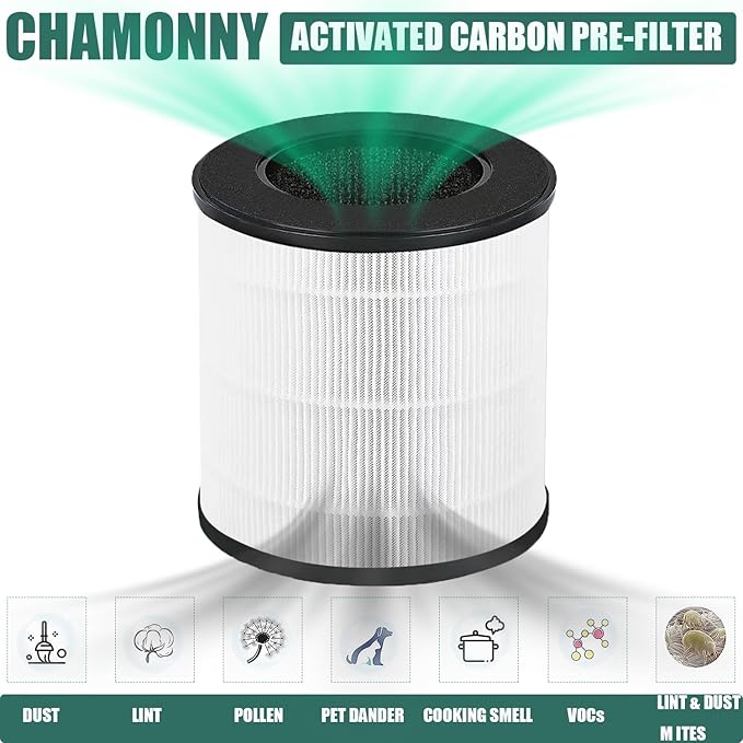 B-D02U Filter Replacement, Compatible with VEWIOR B-D02U Air Purifier and MOO-KA B-D02L and KOIOS B-D02L Air Purifier, 4Pack