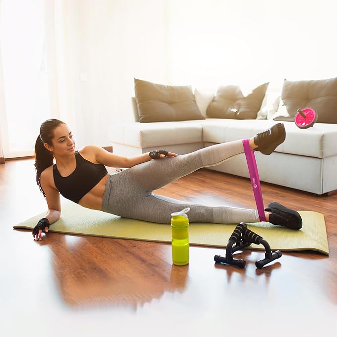 Fittest Pro by Limm Resistance Bands for Legs and Butt, Fabric Exercise Loop Bands Yoga, Pilates, Rehab, Fitness and Home Workout, Strength Bands for Booty-FlexoryFit