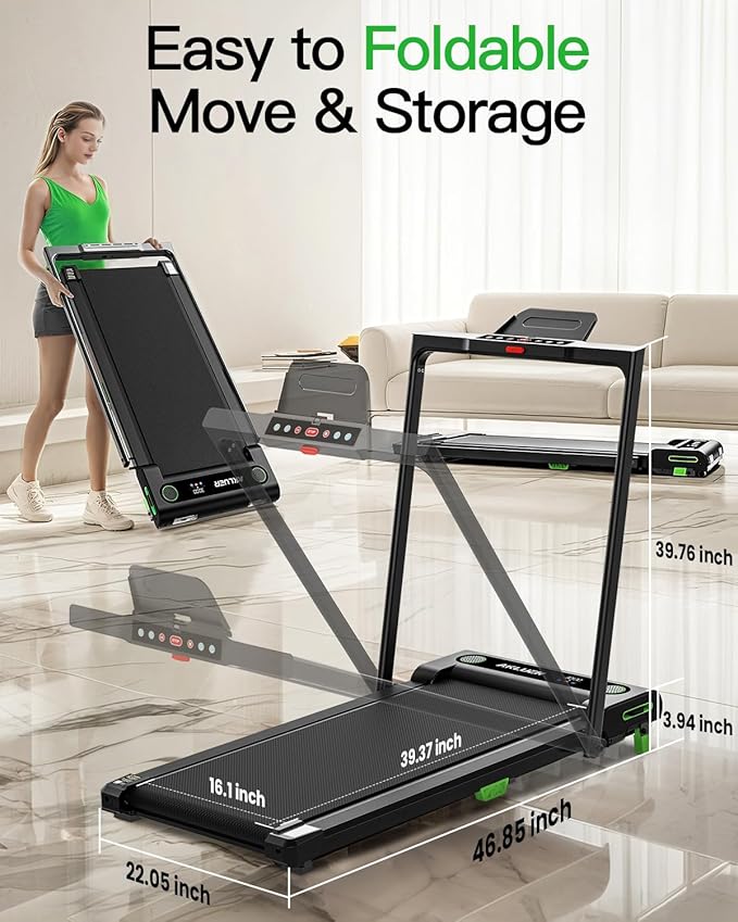 Walking Pad Treadmill, 330lbs Capacity, Compact Walking Pad, 2.5HP Desk Treadmills, 45dB Silent Operation, Foldable Treadmill with Remote Control, for Home Office-FlexoryFit