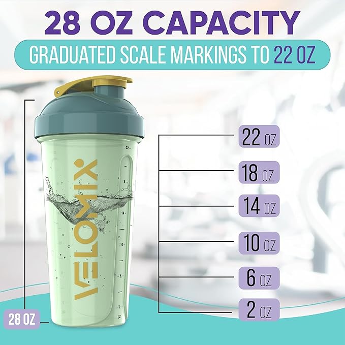 '-2 Pack- 28 oz Protein Shaker Bottles for Protein Mixes - 2x Wire Whisk | Leak Proof Shaker Cups for Protein Shakes | Protein Shaker Bottle Pack | Shakers for Protein Shakes-Soft Combo-FlexoryFit