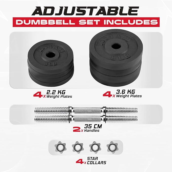 Yes4All Adjustable Dumbbell Set with Weight Plates/Connector - Exercise & Workout Equipment - Size Options 40lbs to 200lbs-FlexoryFit