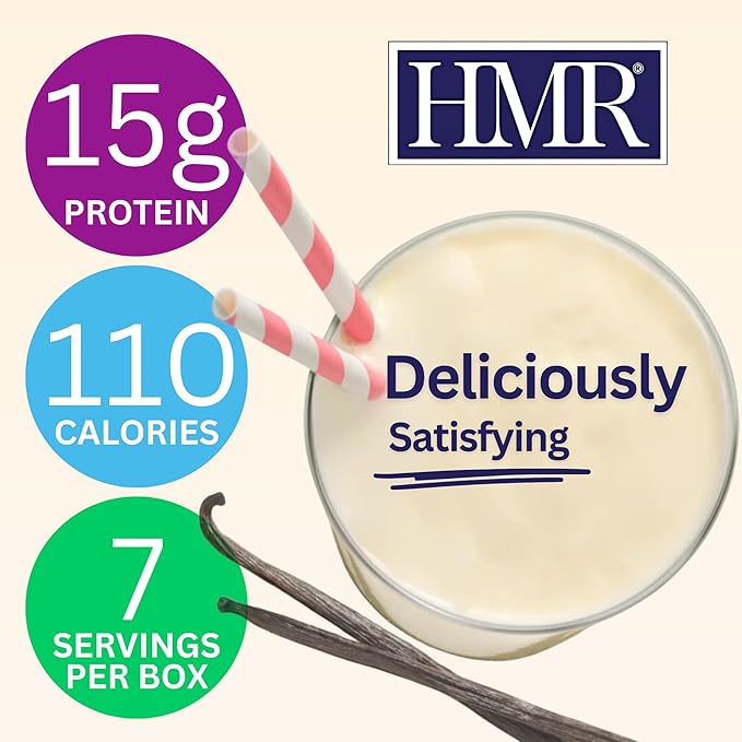 HMR 70 Plus Vanilla Shake & Pudding Mix | Meal Replacement Powder | Lactose-Free | 15g Protein | Supports Healthy Weight Loss | Easy to Make | Low Calorie | 21 Single Serving Packets-FlexoryFit