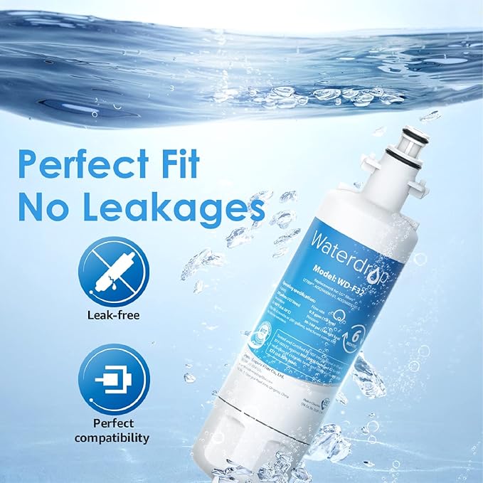 Waterdrop 469690 ADQ36006101 Refrigerator Water Filter, Replacement for LG® LT700P®, Kenmore 469690, 9690, ADQ36006102, Standard, Pack of 4