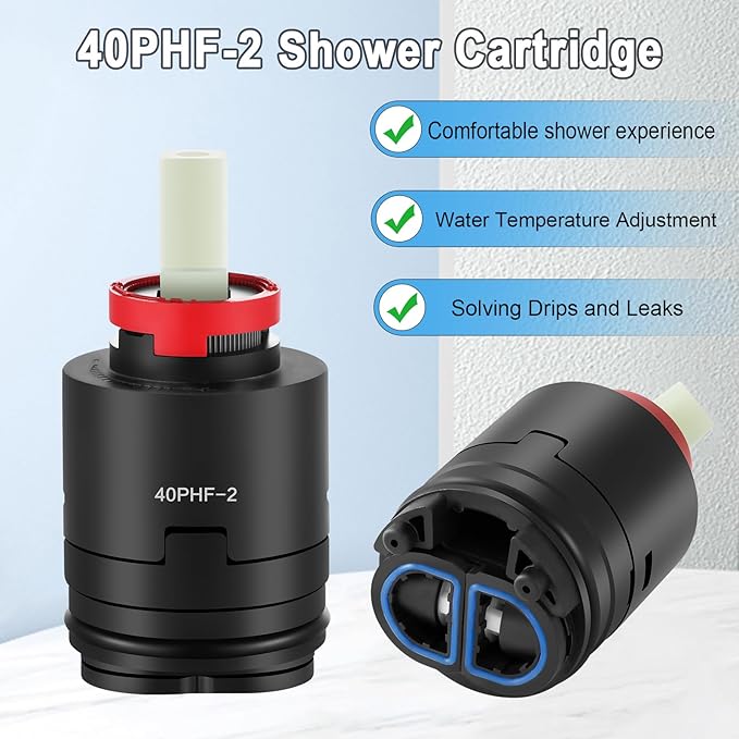 40PHF-2 Pressure Balance Cartridg, 40mm Shower Faucet Cartridge Replacement, Compatible with Tub/Shower Faucet Valve