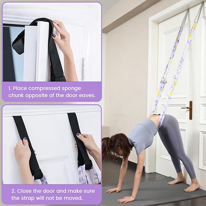 JOFREY Leg Stretcher Strap, Stretching Equipment with Door Anchor Flexibility Trainer Backbend Assist for Dance Aerial Yoga Ballet Leg Stretching Exercise…-FlexoryFit