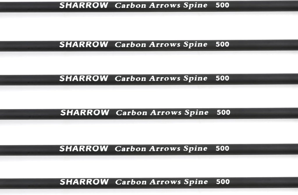 ZSHJGJR 30 Inch Archery Carbon Arrows Hunting Arrows with 4” Turkey Feather Target Practice Arrows Spine 500 for Compound & Recurve &Traditional Bow 6/12pcs