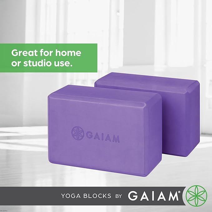 Gaiam Yoga Block - Supportive Latex-Free Eva Foam - Soft Non-Slip Surface with Beveled Edges for Yoga, Pilates, Meditation - Yoga Accessories for Stability, Balance, Deepen Stretches-FlexoryFit