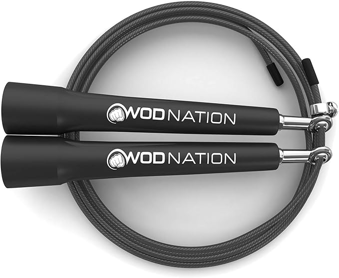 WOD Nation Adjustable Speed Jump Rope For Men, Women & Children - Blazing Fast Fitness Skipping Rope Perfect for Boxing, MMA, Endurance-FlexoryFit