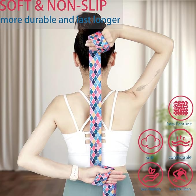 Yoga Exercise Adjustable Straps 8FT with Durable D-Ring for Pilates & Gym Workouts | Hold Poses, Stretch, Improve Flexibility & Maintain Balance-FlexoryFit