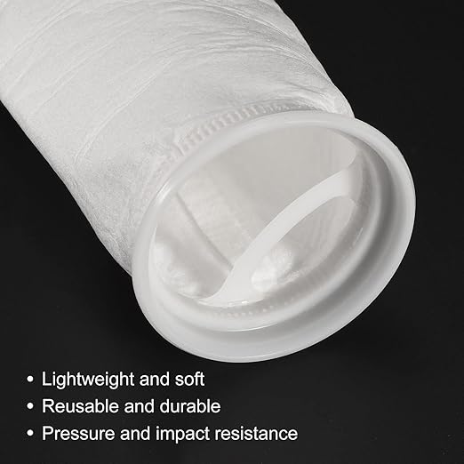 PATIKIL 4 Inch Ring Filter Socks 5 Micron, 2 Pack Mesh Bags Pool Skimmer Basket, White