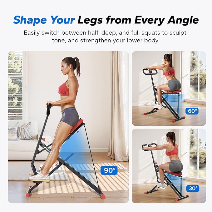 Squat Machine, MERACH R07 2 in 1 Squat Rowing Machine, Easy Setup & Foldable Exercise Equipment, Glute Trainer Machine, Glutes & Leg Home Workout Machine-FlexoryFit