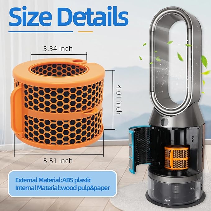 2 Pack Wick Evaporator Filter Replacement Compatible with Dyson PH3A PH01 PH02 PH03 PH04 Air Purifier Humidifier