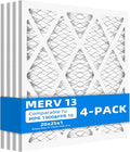 (4 Pack) 20x24x1 Furnace Air Filters, MPR 1900 & FPR 10, MERV 13 Pleated Air Filter (Actual Size: 19.75" x 23.75" x 0.75")