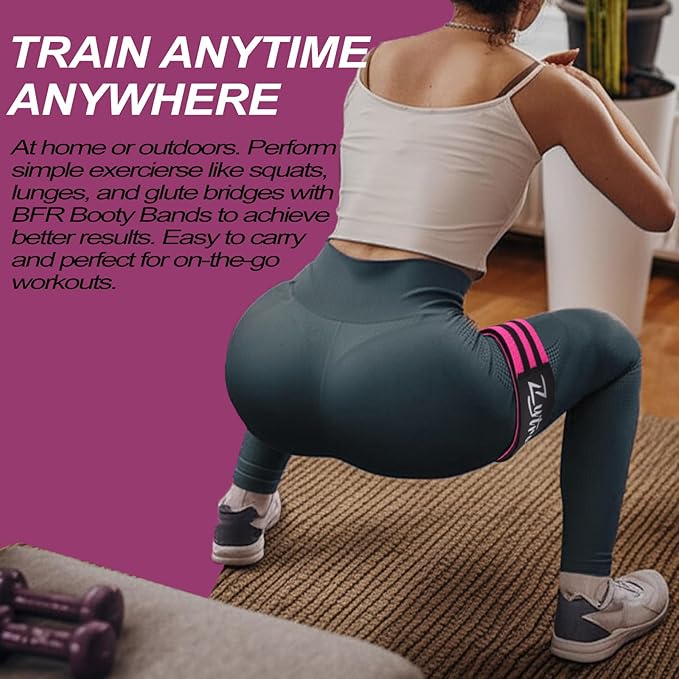 BFR Occlusion Bands for Women Legs Glutes Hip Building, Comfortable Elastic Booty Bands for Blood Flow Training Workouts Fast to Lift Your Butt,Squat,Thigh,Fitness-FlexoryFit