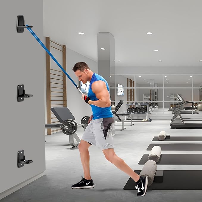 Resistance Band Wall Anchor, Squats Workout Equipment, 3PCS Resistance Band Anchor Mount System, Arm Workout at Home Fitness Equipment, Home Gym Wall Anchor for Strength Training, Physical Therapy-FlexoryFit