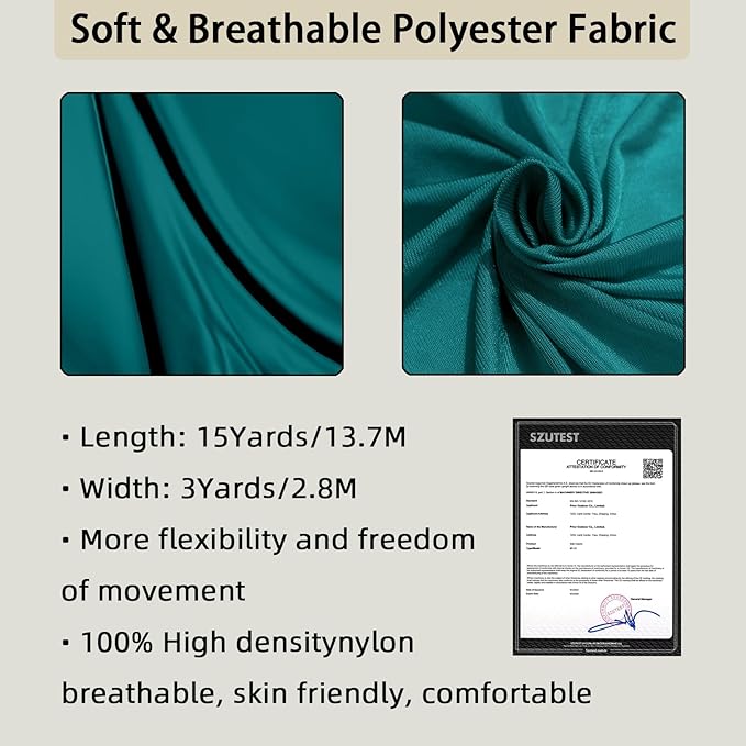 15/25 Yards Aerial Silk Professional Indoor Aerial Yoga Hammock Fabric Outdoor Fitness Silk for Dance, Circus Training, Home Gym-FlexoryFit