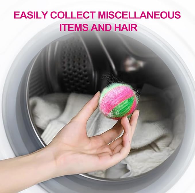 Pet Hair Remover for Laundry, Reusable Dog & Cat Remover for Laundry, Effective Laundry Hair Catcher, Laundry Pet Hair Remover for Clothe Bedding, Laundry Hair Catcher Pnkish Green 12PCS.